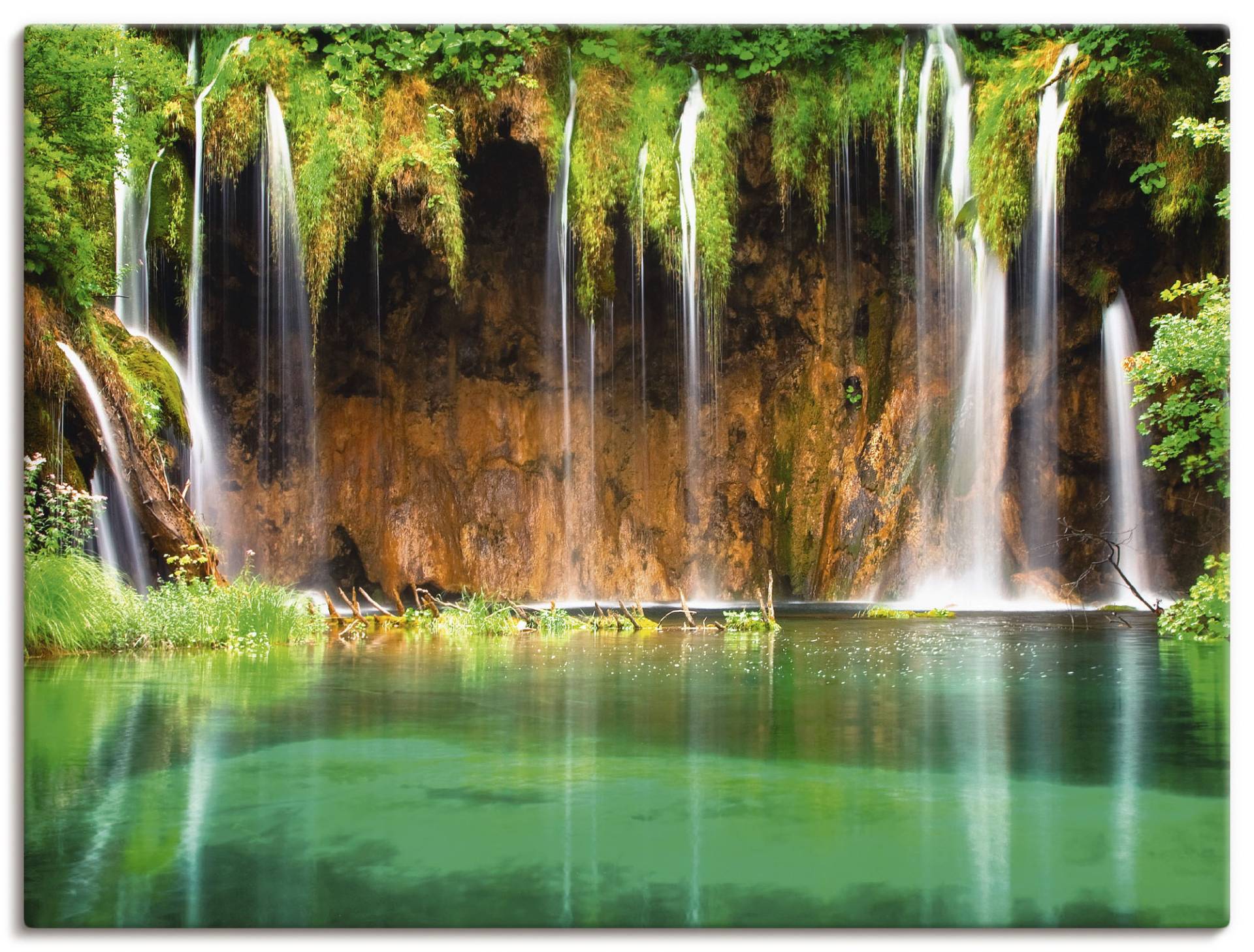 Artland Wandbild "Schöner Wasserfall im Wald", Gewässer, (1 St.), als Leinwandbild, Poster in verschied. Größen von Artland