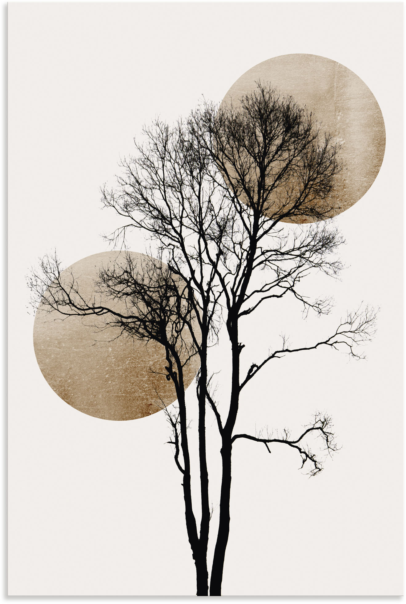 Artland Wandbild "Sonne und Mond versteckt", Baumbilder, (1 St.), als Alubild, Outdoorbild, Leinwandbild, Poster, Wandaufkleber von Artland