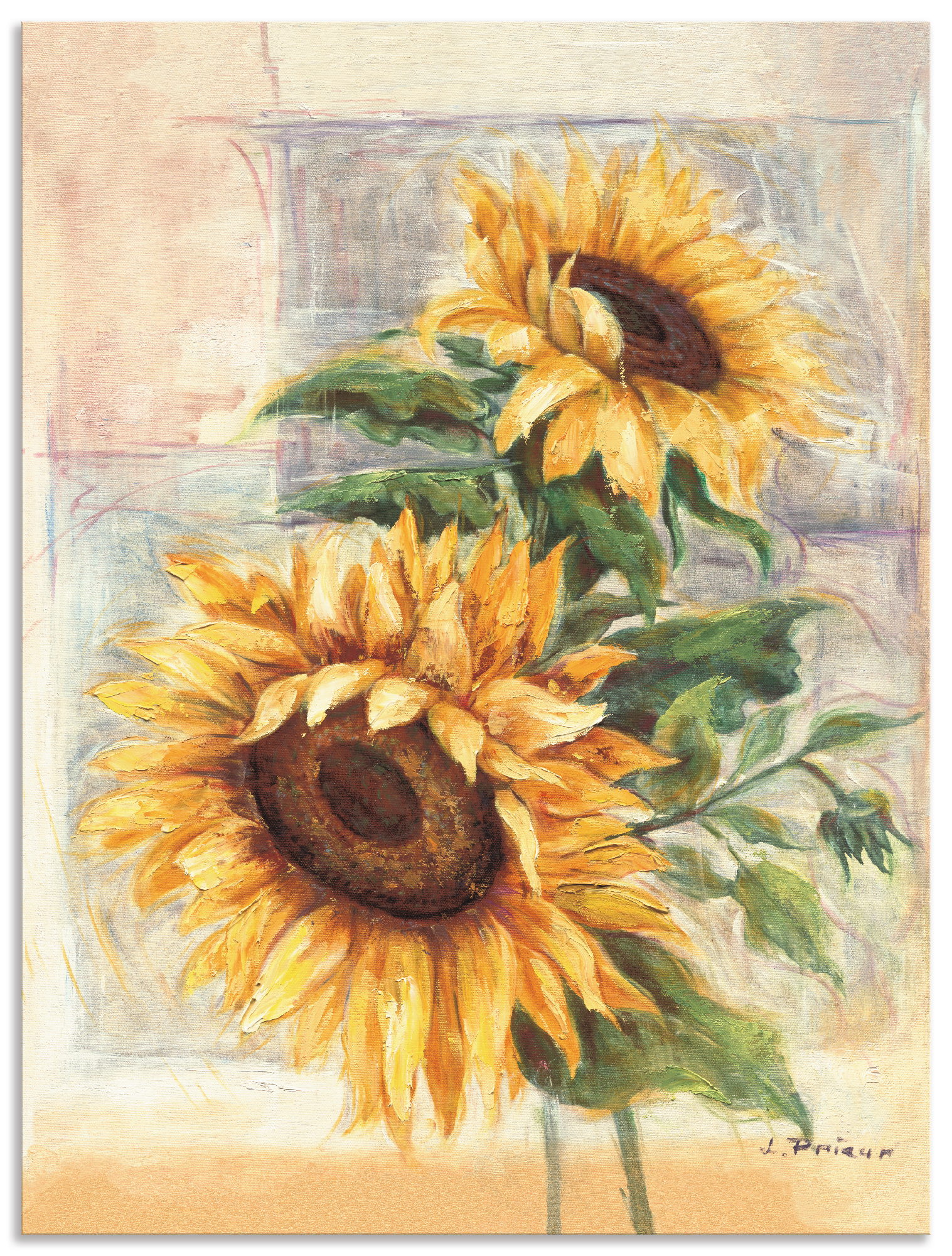 Artland Wandbild "Sonnenblumen II", Blumen, (1 St.), als Alubild, Outdoorbild, Leinwandbild, Poster, Wandaufkleber von Artland