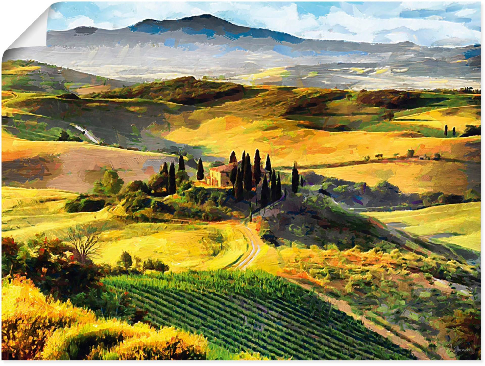 Artland Wandbild "Toskana von oben", Bilder von Europa, (1 St.), als Leinwandbild, Poster in verschied. Größen von Artland