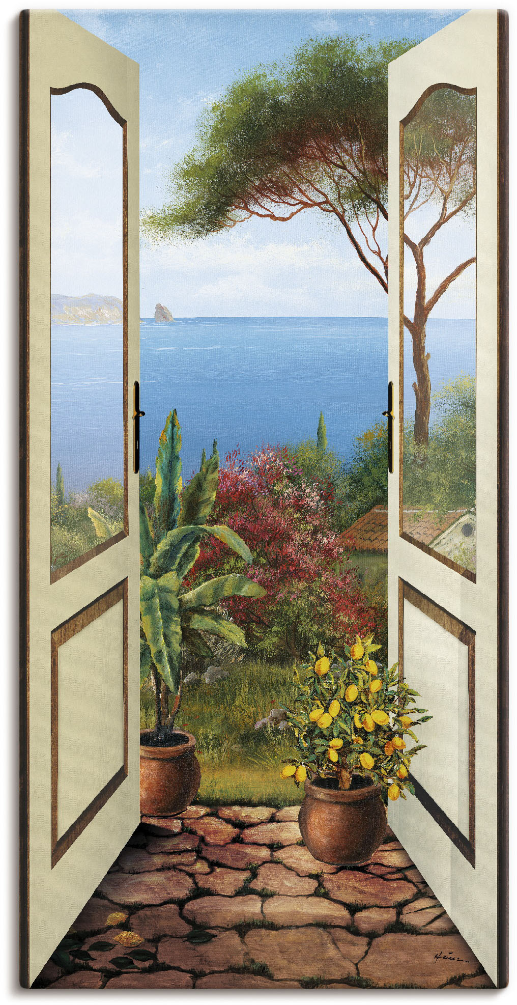 Artland Wandbild "Veranda am Meer", Küstenbilder, (1 St.), als Alubild, Outdoorbild, Leinwandbild, Poster, Wandaufkleber von Artland