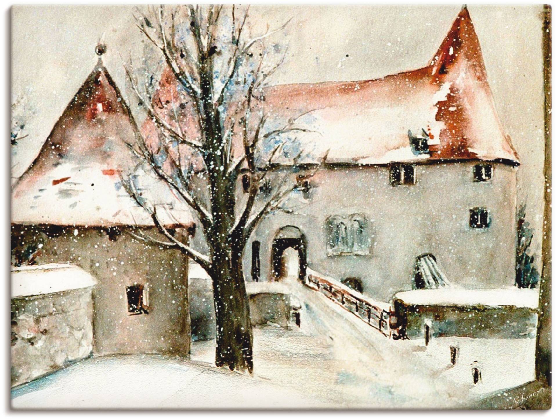 Artland Wandbild "Winter auf der Burg", Gebäude, (1 St.), als Leinwandbild, Poster, Wandaufkleber in verschied. Größen von Artland