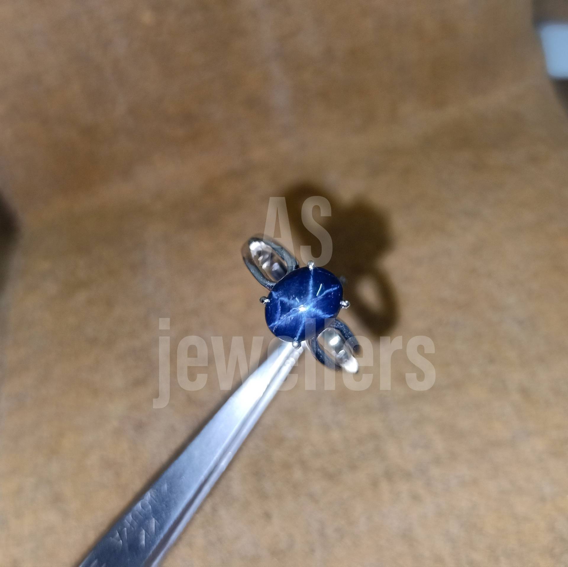 100% Natürlicher Stern Blauer Saphir Ring, Verlobungsring, 925 Sterling Silber, Ovaler Stapelbarer Frauen Geschenke, Alltagsring von AsJewelersJaipur