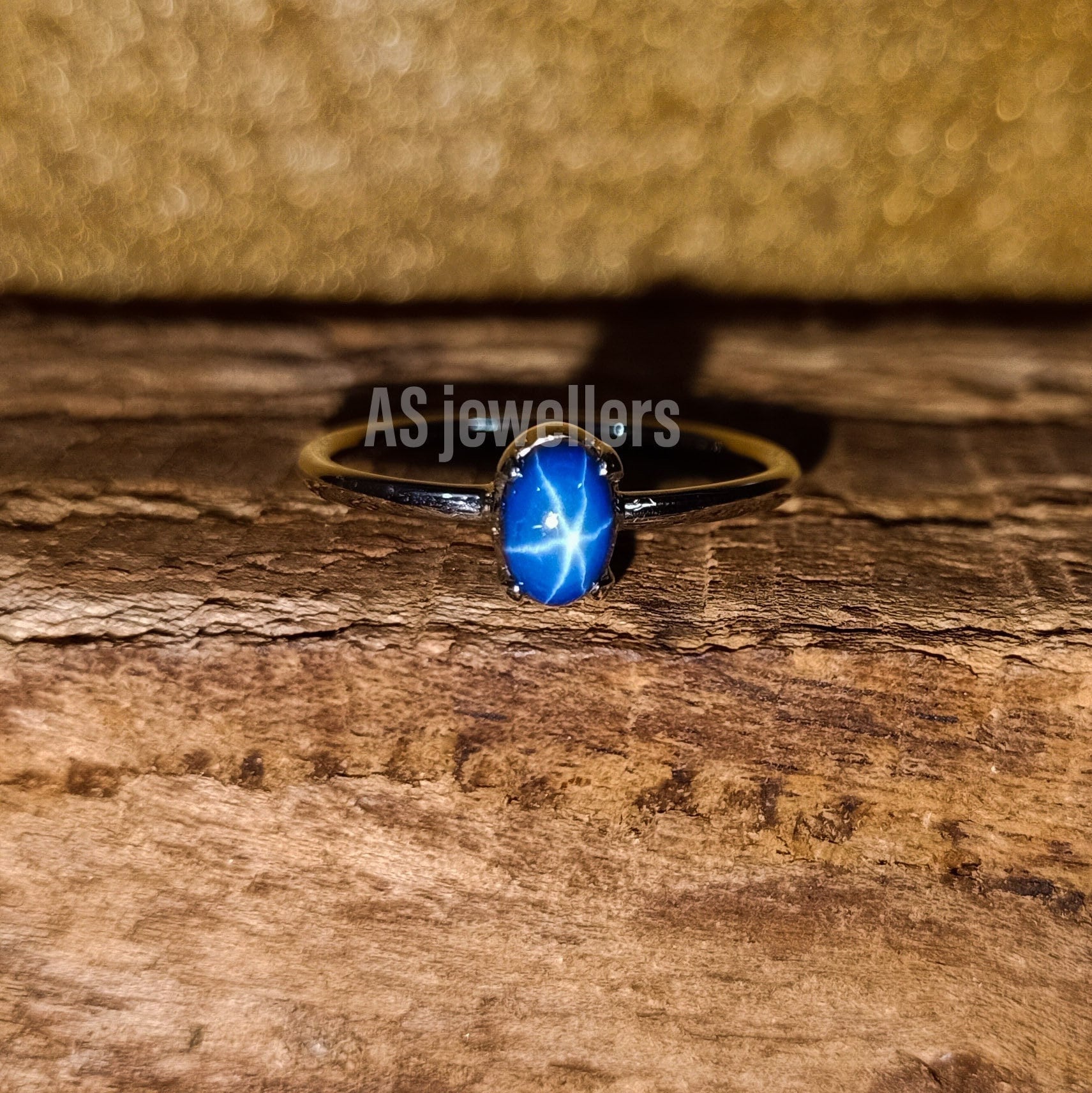 Einzigartige Stern Blauer Saphir Ring 925 Sterling Silber Oval Labor Stapelbarer Frauen Geschenke Alltagsringe Geburtstag Ringe von AsJewelersJaipur