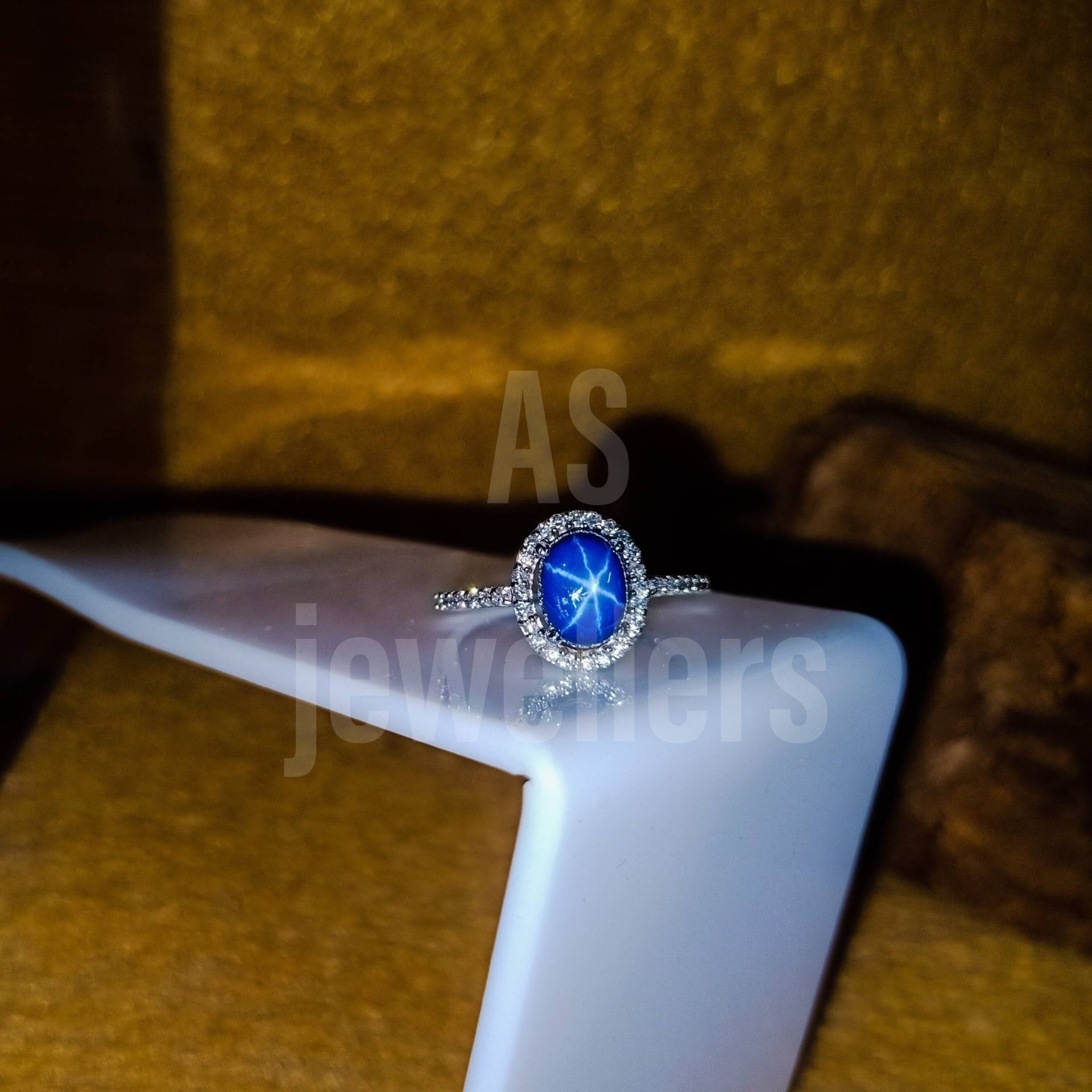 Stern Blauer Saphir Ring Verlobungsring 925 Sterling Silber Oval Lab Sapphire Geburtstagsringe Stapelbar Frauen Geschenke von AsJewelersJaipur