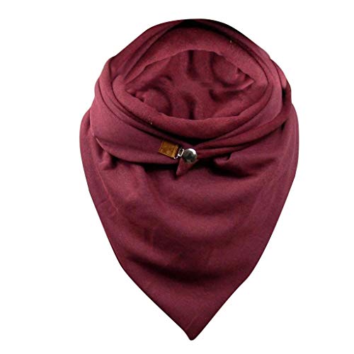 Asalinao Schal Damen Dreieck Groß Elegant Einfarbig Button Knopf Dreieckstuch Lässige Herbstschal Winterschal Karo Tartan Streifen Halstücher Herbstschal Weich Scarf von Asalinao