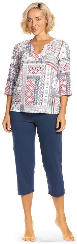 Ascafa Schlafanzug (Set, 2 tlg., 2-teilig) Damen Pyjama Baumwolle orientalischer Alloverdruck von Ascafa