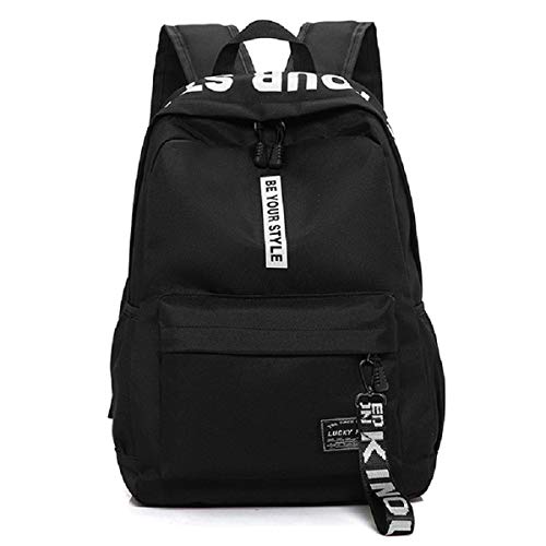 Asge Rucksack College School Rucksack Unisex Laptop-Rucksack Damen Teenager Mädche Schulrucksack Wasserdicht Camping Jungen Daypack (Schwarz A) von Asge