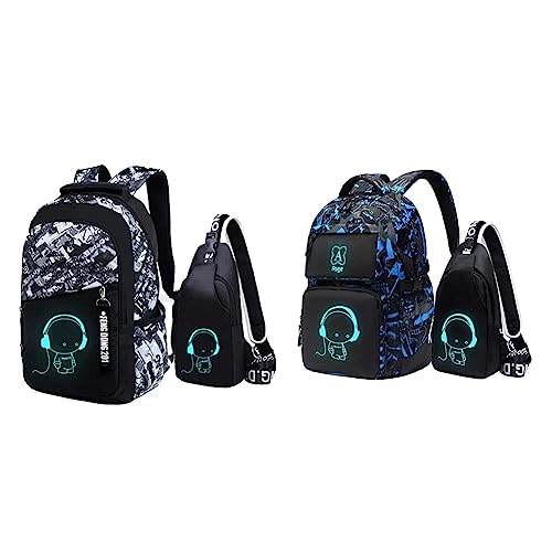 Asge Schulrucksack für Jungen und Mädchen - Wasserdichter Rucksack Teenager & Schulrucksack Jungen Mädchen Teenager Rucksack von Asge