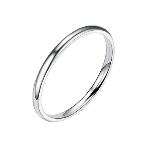 Ashleyzj Ring Damen Weisesilberner Ring Frauen fester Geometrie Ring Schmucksachen 925 Ringe Der Ringe Kostüm Gelbgold Poliert Schmal Ringe Verlobungsringe Ehering Hochzeitsband (Silver, 6) von Ashleyzj