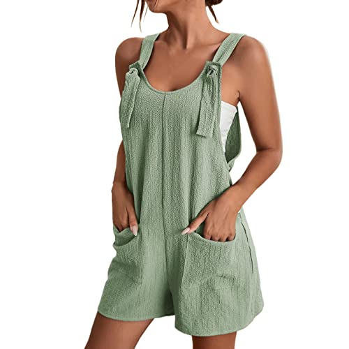 Latzhose Damen Arbeitslatzhose Jumpsuit Damen Sommer Kurz Outfits Overall Oversize Trägerhose Baggy Jumpsuit Ärmellos Overall Strampler Loose Bib Pants Rompers Playsuit Romper Mit Große Taschen von Ashleyzj