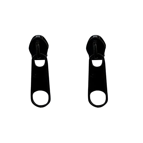 Ohrringe Silber 925 Ohrringe Damen Farbe Reißverschluss Schnalle Ohrstecker Persönlichkeit Ohrclip Reißverschluss Ohrstecker Schillernde Ohrringe Mädchen (Black, One Size) von Ashleyzj