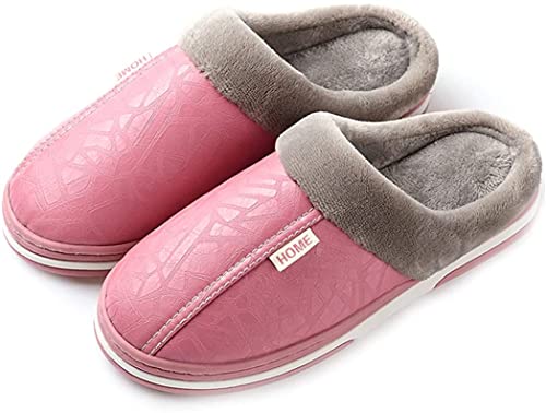 Asifn Herren Damen Hausschuhe Memory House Outdoor Indoor Schuhe Slipper Sohle Clog Anti-Rutsch-Komfort Fleece-Futter Fuzzy Baumwolle(Rosa,38/39 EU,39/40 Markengröße von Asifn