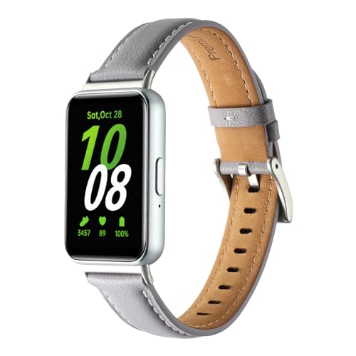 AsohsEN Ersatz-Armband für Galaxy Fit 3, weiches Leder, kompatibel mit Samsung Galaxy Fit 3 SM-R390 Smartwatch, verstellbares Armband für Galaxy Fit 3, Damen und Herren, Violett von AsohsEN