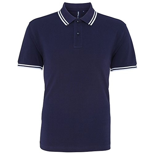 Asquith & Fox Herren Asquith and Fox Men's Classic Fit Tipped Polo Poloshirt, Mehrfarbig (Navy/White 000), X-Large von Asquith And Fox