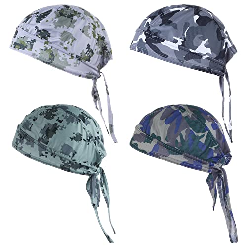 ASTER 4 Stück Bandana Kopftuch Herren Cling Cap Hijab Skull Cycling Cap UV Schutz Sommer Camouflage Helm Radfahren Hijab Bandana Kopftuchcy Damen Radmütze Outdoor Aktivitäten von ASTER