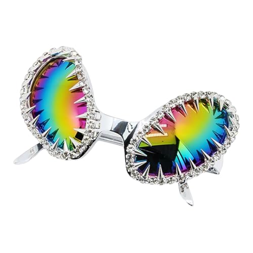Asukohu Modische Sonnenbrille, Nietenrahmen, Alienauge, Brillen für Modepersonen, alle passenden Punk-Brillen, Silberne Rahmenfarbe F Asukohu Modische Sonnenbrille, Nietenrahmen, Alienauge, Brillen für Modepersonen, alle passenden Punk-Brillen, Silberne Rahmenfarbe F von Asukohu