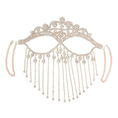 Gesichtsschleier, Kopfbedeckung, Maskerade, Tanz, für Frauen, Nachtclub, Gesichtszubehör, Quasten, Kette, Party-Schmuck, Gesicht von Asukohu