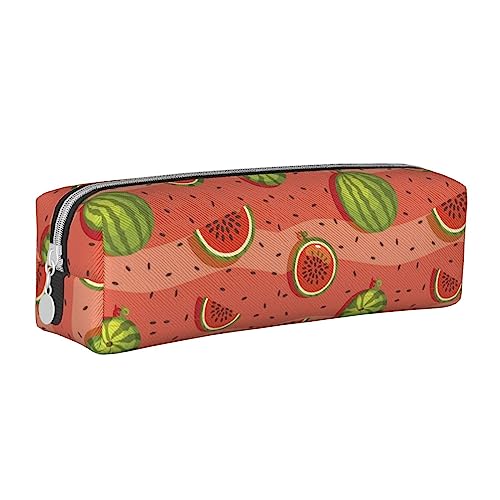 Atasc Federmäppchen aus Leder mit Wassermelonenmuster und metallischem Reißverschluss, Stifteetui, Reise-Make-up-Tasche, großes Fassungsvermögen, für Mädchen, Jungen, Frauen, Männer, siehe abbildung, von Atasc