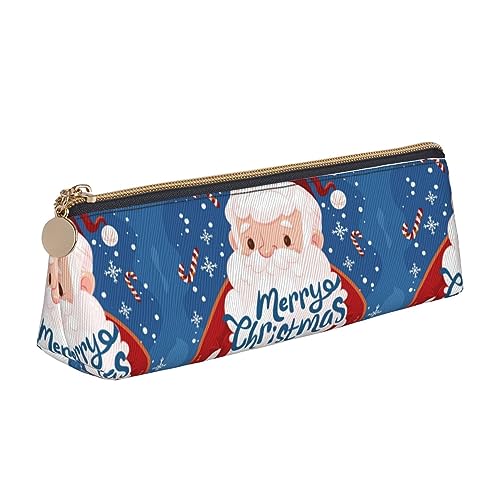 Atasc Federmäppchen mit Aufschrift "Merry Christmas Max", Leder, mit metallischem Reißverschluss, Stifteetui, Reise-Make-up-Tasche, großes Fassungsvermögen, für Mädchen, Jungen, Frauen, Männer, siehe von Atasc