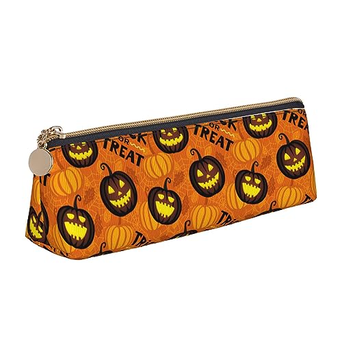 Atasc Federmäppchen mit Halloween-Motiv, aus Leder, mit metallischem Reißverschluss, Stifteetui, Reise-Make-up-Tasche, großes Fassungsvermögen, für Mädchen, Jungen, Frauen, Männer, siehe abbildung, von Atasc