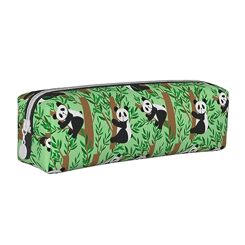 Atasc Niedliches Federmäppchen mit Panda-Motiv, Leder, mit metallischem Reißverschluss, Stifteetui, Reise-Make-up-Tasche, großes Fassungsvermögen, für Mädchen, Jungen, Frauen, Männer, siehe abbildung, von Atasc