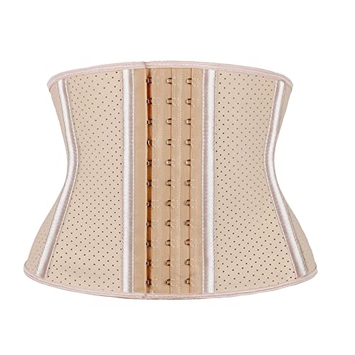 Atbuty Kurzer Torso Taillentrainer Cincher Korsett Unterbrust Body Shaper Latex Sport Girdle, Beige (22,9 cm Torso, atmungsaktiv, 9 Knochen), Medium von Atbuty