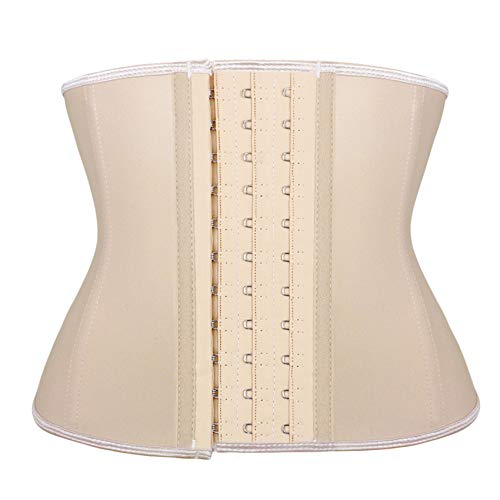 Atbuty Kurzer Torso Taillentrainer Cincher Korsett Unterbrust Body Shaper Latex Sport Girdle, Beige (22,9 cm kurzer Torso, 9 Stahlknochen), Medium von Atbuty