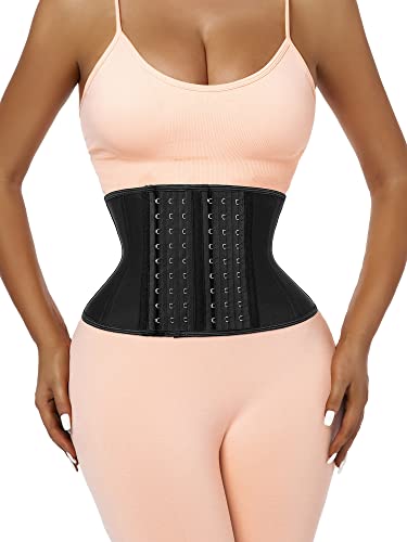 Atbuty Kurzer Torso Taillentrainer Cincher Korsett Unterbrust Body Shaper Latex Sport Girdle, Schwarz (20,3 cm kurzer Torso, 9 Stahlknochen), Small von Atbuty