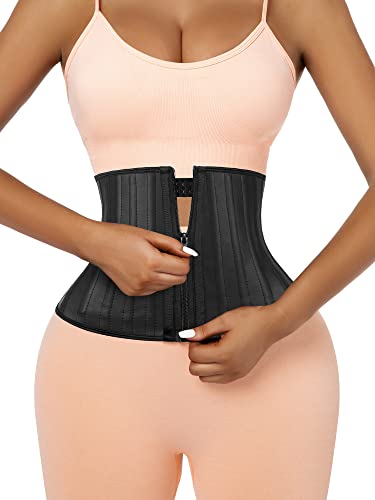 Atbuty Kurzer Torso Taillentrainer Cincher Korsett Unterbrust Body Shaper Latex Sport Girdle, Schwarz (22,9 cm Torso, 25 Knochen, Reißverschluss), Large von Atbuty