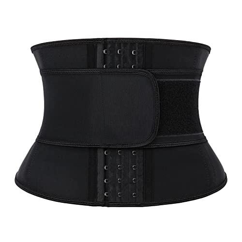 Atbuty Kurzer Torso Taillentrainer Cincher für Frauen Korsett Unterbrust Latex Sport Girdle Sanduhr Body Shaper, Schwarz (22,9 cm Torso, 9 Knochen, 1 Gürtel), Small von Atbuty