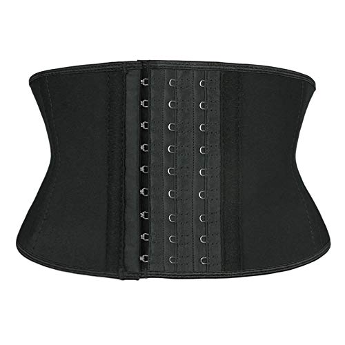 Atbuty Super kurze Torso Taille Trainer Cincher Korsett Bauch Shaper Slimming Latex Trimmer Girdle, Schwarz (17,8 cm kurzer Torso, 9 Stahlknochen), X-Large von Atbuty