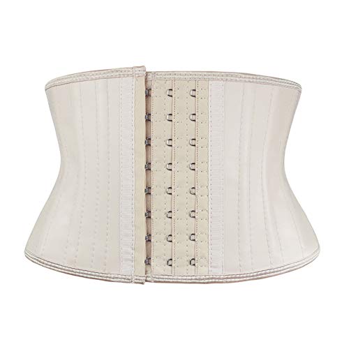 Atbuty Super kurzer Torso Taille Trainer Cincher Korsett Bauch Shaper Schlankheits Latex Girdle, Beige (17,8 cm kurzer Torso, 25 Stahlknochen), X-Large von Atbuty