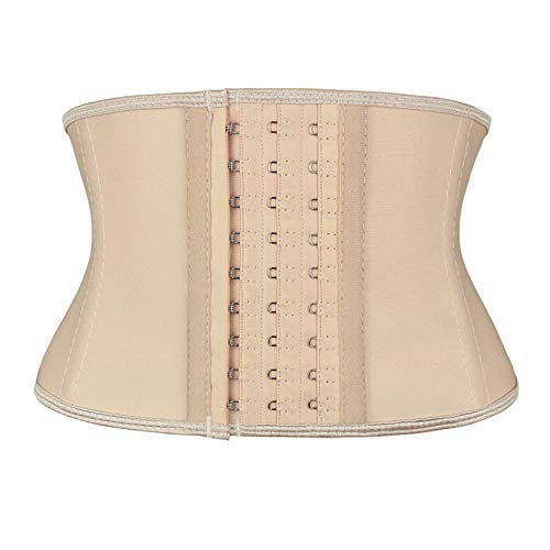 Atbuty Super kurzer Torso Taille Trainer Cincher Korsett Bauchformer Bauchweg Latex Trimmer Mieder, Beige (17,8 cm kurzer Torso, 9 Stahlknochen), Large von Atbuty