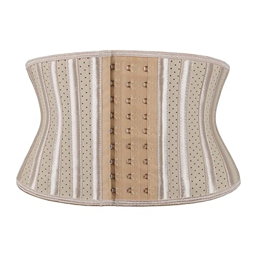 Atbuty Super kurzer Torso-Taillentrainer Cincher Korsett Bauchformer Slimming Latex Trimmer Girdle, Beige (17,8 cm Torso, atmungsaktiv, 25 Knochen), Small von Atbuty