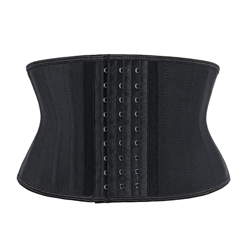 Atbuty Super kurzer Torso-Taillentrainer Cincher Korsett Bauchformer Slimming Latex Trimmer Girdle, Schwarz (17,8 cm Torso, 25 Stahlknochen), Large von Atbuty