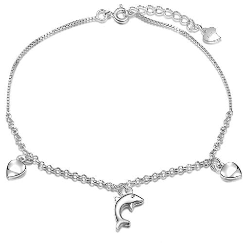 Ategazza Fußkette Delphin 925 Sterling Silber Armkette Damen Geschenk GB30 von Ategazza