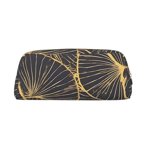 AthuAh Golden Leaf Federmäppchen, tragbares Federmäppchen und Schreibwaren-Aufbewahrungstasche mit Reißverschluss, Organizer mit großem Fassungsvermögen, Unisex, gold, Einheitsgröße, Pack-Organizer von AthuAh