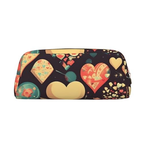 AthuAh Heart Crush Flower Pencil Pouch, Portable Pencil Pouch,& Stationery Storage Bag with Zipper, Large Capacity Organizer, Unisex, gold, Einheitsgröße, Pack-Organizer von AthuAh