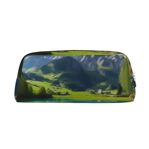 AthuAh Highland Lake Scenery Federmäppchen, tragbares Federmäppchen und Schreibwaren-Aufbewahrungstasche mit Reißverschluss, Organizer mit großem Fassungsvermögen, Unisex, gold, Einheitsgröße, von AthuAh