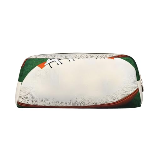 AthuAh Weißes Rugby-Ball-Federmäppchen, tragbares Federmäppchen und Schreibwaren-Aufbewahrungstasche mit Reißverschluss, großes Fassungsvermögen, Unisex, gold, Einheitsgröße, Pack-Organizer von AthuAh