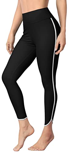 ATTRACO Damen-Badehose, Surf-Leggings, hohe Taille, lang, LSF 50, 2#schwarz-weiß, S von Attraco