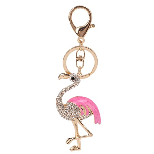 Atyhao Strass-Flamingo-Schlüsselanhänger, Rosa Diamant, Autodekoration, Anhänger für Tasche, Paillettenbesatz, Verzierungen von Atyhao