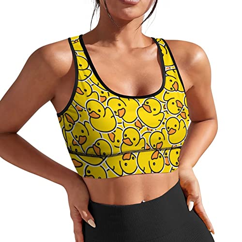 AuHomea Damen-Sport-BH, gepolstert, für Workout, Schlankheit, Tanktop, U-Ausschnitt, Fitness, Laufen, Yoga-Top, Gelbe süße Ente, Large AuHomea Damen-Sport-BH, gepolstert, für Workout, Schlankheit, Tanktop, U-Ausschnitt, Fitness, Laufen, Yoga-Top, Gelbe süße Ente, Large von AuHomea