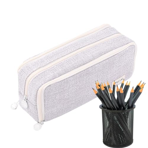 Aufquwk Federmäppchen, Schreibwarentasche, Federmäppchen, Stiftetui mit 3 Fächern, Bleistifthalter für Schulbriefpapier, Haftnotizen, Marker, Radiergummis Aufquwk Federmäppchen, Schreibwarentasche, Federmäppchen, Stiftetui mit 3 Fächern, Bleistifthalter für Schulbriefpapier, Haftnotizen, Marker, Radiergummis von Aufquwk