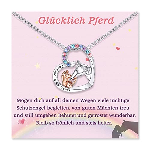 Aunis Pferde Mädchen Geschenk Pferde Kette Geschenk für Mädchen Pferd Schmuck für Teenager Mädchen Geburtstag Weihnachten Schultag Valentinstag Geschenk Einschulung Mädchen von Aunis