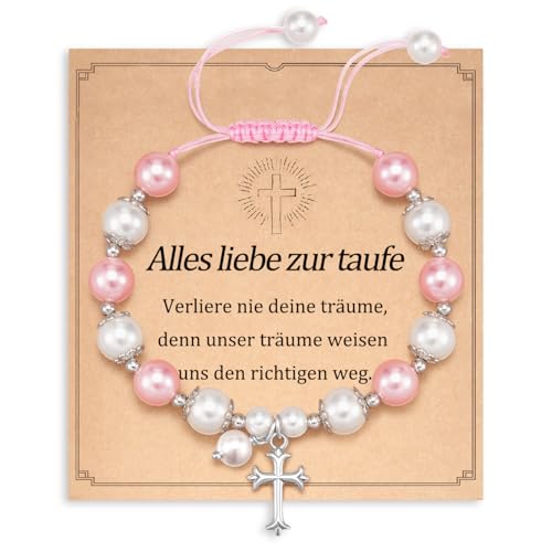 Taufgeschenke für Mädchen mit Kreuzarmbändern. Alles Gute für Ihre Taufgeschenke für Mädchen, Tochter, Enkelin von Aunis