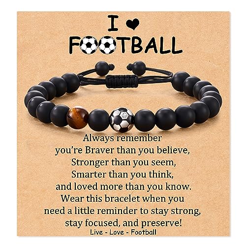 Aunis Fussball Geschenke Jungen Fußball-Armband Teenager-Junge Geschenke für Sohn Freund Geburtstag Weihnachten von Aunis