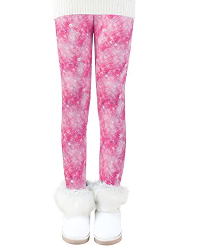 Auranso Thermo Leggings Mädchen Kinder Gefütterte Winterleggins Dick Thermohose Rosa 134-140 von Auranso