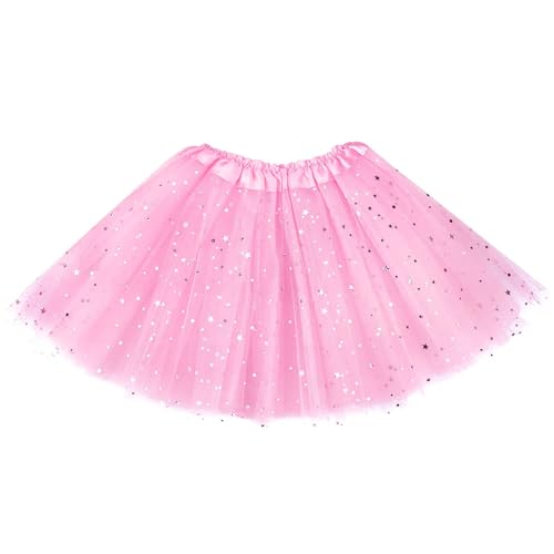 Auranso Tüllrock Kinder Mädchen Röcke Tutu Prinzessin Ballettrock Minirock Tanzkleid Partykleid 2-7 Jahre Rosa von Auranso